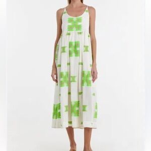 Devotion TWINS Markella Dress in green / fushia white maxi dress size small